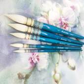 蓝胖子羊毛水彩画笔拖把法式 手工画笔玛琅画材608SRQ细光峰水彩笔