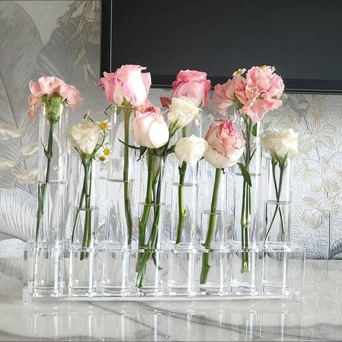 试管花瓶ins风透明玻璃高颜值摆件鲜花花器组合装饰饰品简约水培