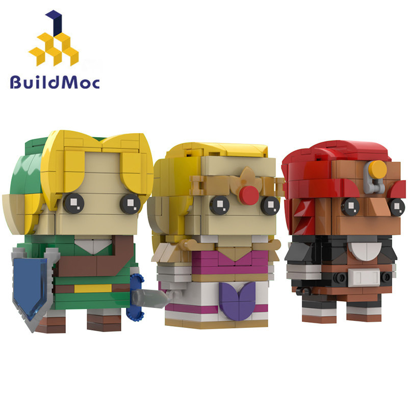 塞尔达传说时之笛林克塞尔达公主加侬多夫魔王方头仔拼装积木玩具