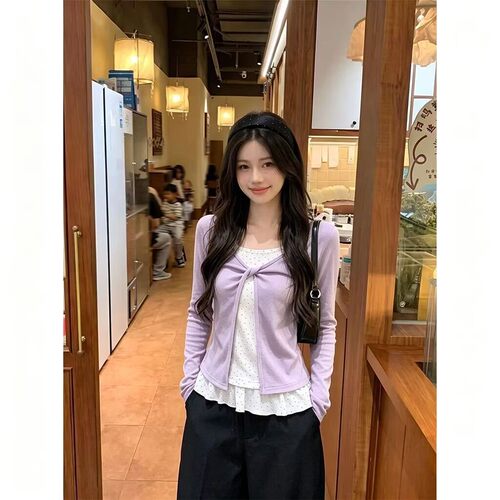 个性波点花边内搭上衣舒适百搭