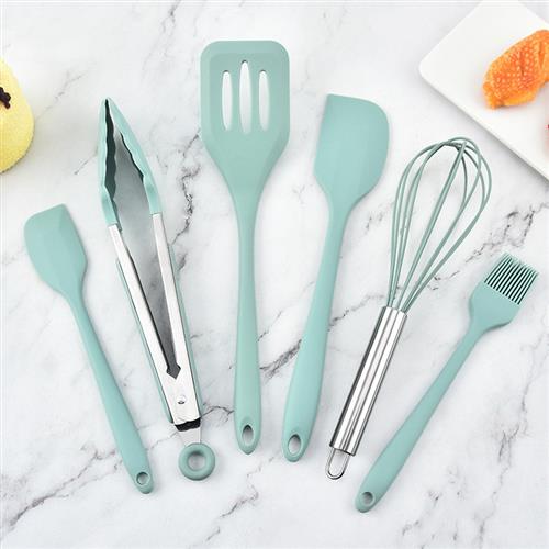 矽胶厨具套组刮刀5件套烘焙工具矽胶铲食品夹油刷打蛋器烹饪勺铲