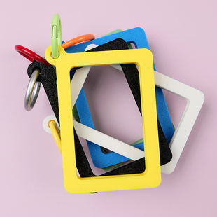 原创明星小卡卡套挂件可挂书包追星爱豆展示三寸小卡拍立得卡膜