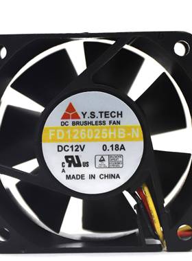 元山 Y.S.TECH FD126025HB-N 6025 12V 0.18A 6CM 机箱 散热风扇