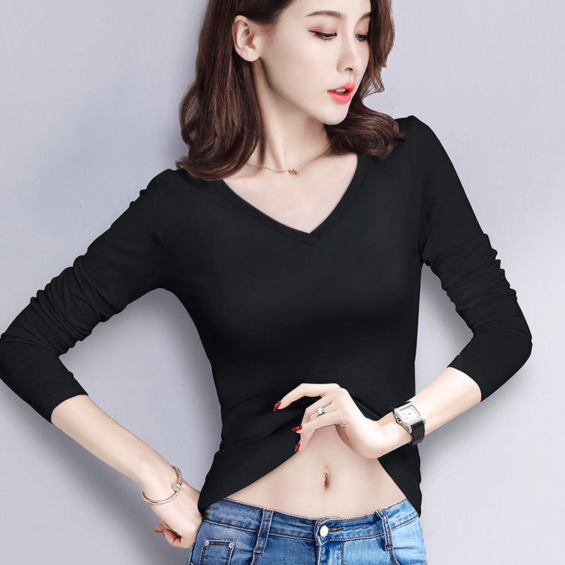 印象歆棉长袖v领打底衫