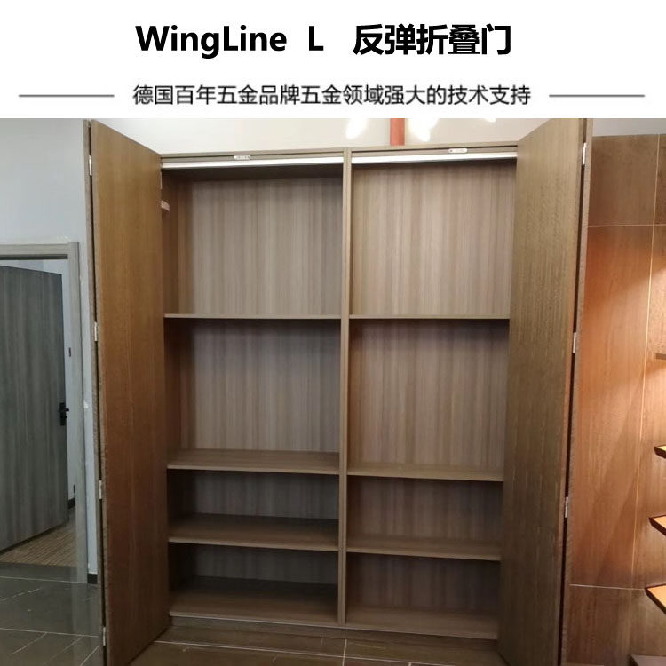 德国进口海蒂诗WingLine L按弹折叠门五金配件衣柜橱柜反弹折叠门