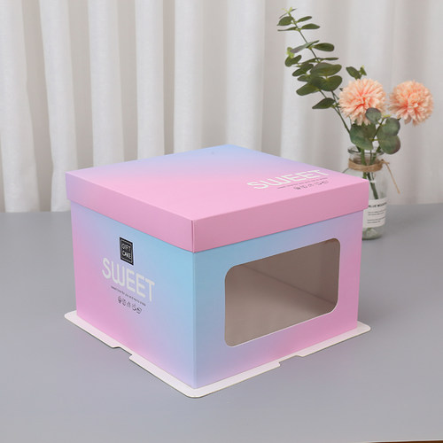 烘焙生日包装盒6/8寸粉彩色纸质