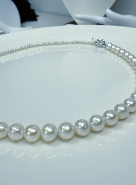 冷白强光正圆无核Baby珠天然淡水珍珠项链混搭叠戴