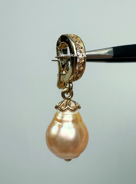 强光水滴浓金日本海水金珠吊坠万能扣