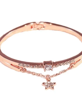 镯子韩版五角星镶钻手镯高级感网红星星饰品礼物百搭手链女