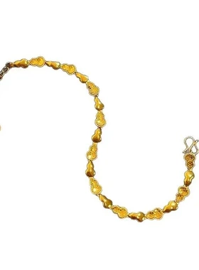 手饰手环轻奢同款碎冰冰开口手镯实心葫芦福禄沙金金店高级感龙鳞