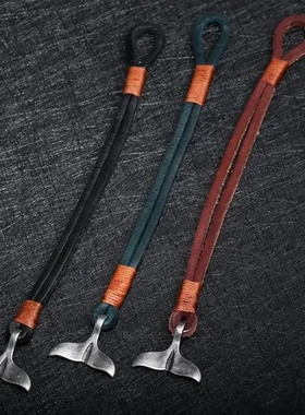 编织手工鲸鱼尾手链琦诺男士2022一件新款男士合金牛皮手环