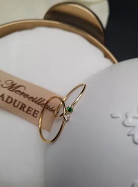 戒指合集锆石基础款女可水洗简约包金14k首饰时尚戒尺不易褪色