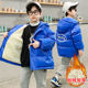 棉服中小童2022新款 男童鲨鱼皮亮面羽绒棉服加绒加厚保暖棉袄帅潮