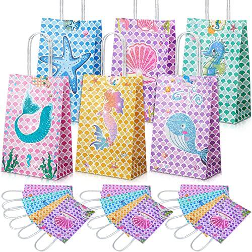 24 little mermaid party favor bags and 24 adhesive mermaid s