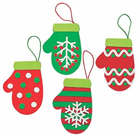 christmas mitten foam ornament craft kit - makes 12 - foam c