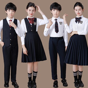 儿童合唱演出服男童合唱团中小学生朗诵服演讲比赛服装女主持礼服