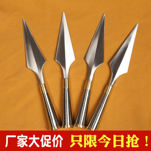 不锈钢枪头长枪头霸王枪头武术枪打野猪长矛头长枪红缨枪头未开刃