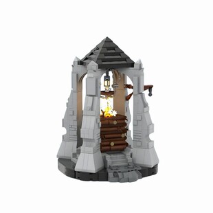 【高砖零件】魔戒指环王刚铎的灯塔烽火台MOC-239924拼装积木玩具