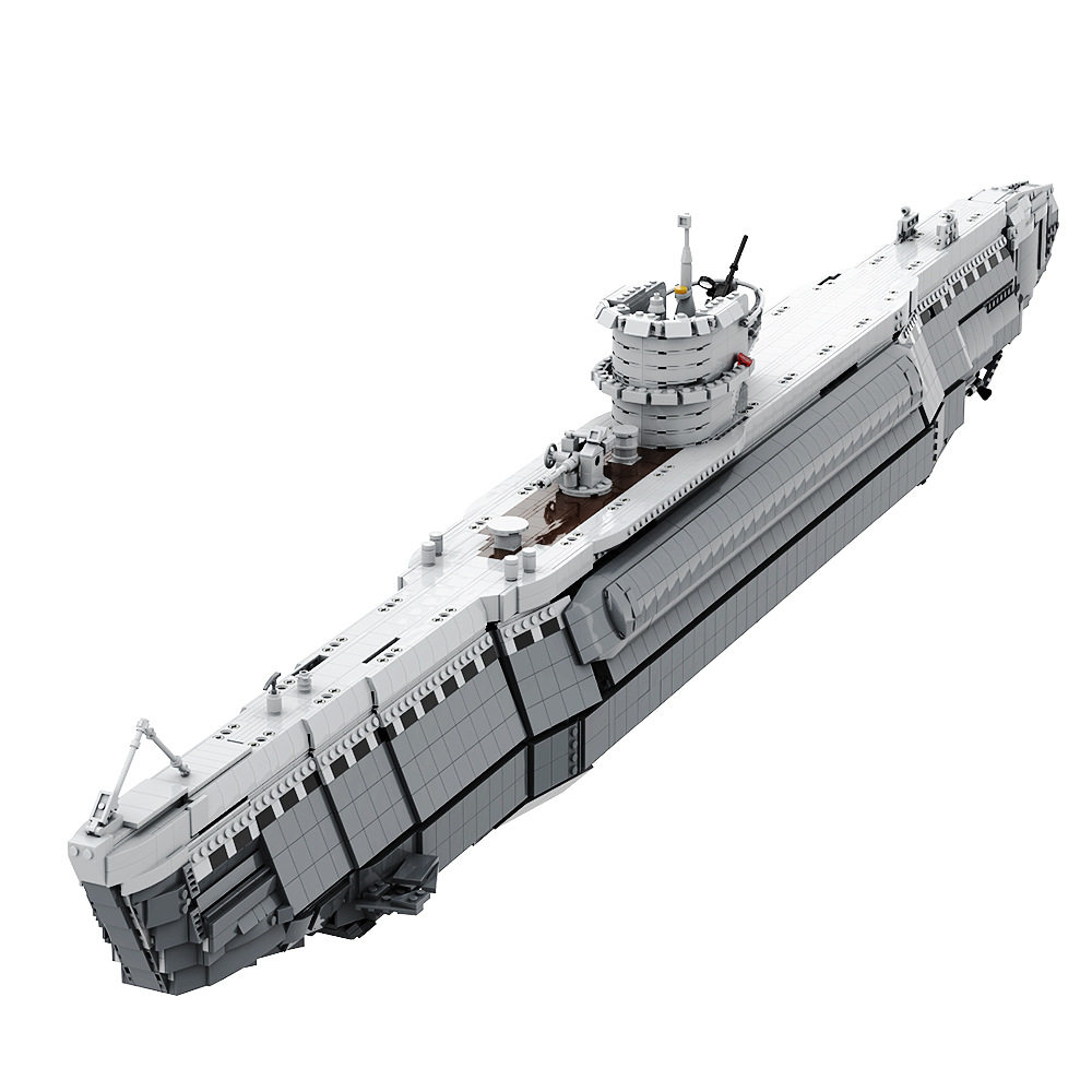 【高砖零件】德国海军VIIB型U型潜艇潜水艇MOC-71578拼装积木玩具