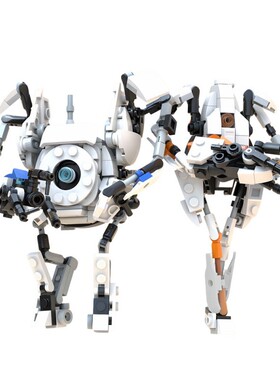 【高砖零件】游戏传送门ATLAS和P-Body‌机器人MOC拼装积木玩具