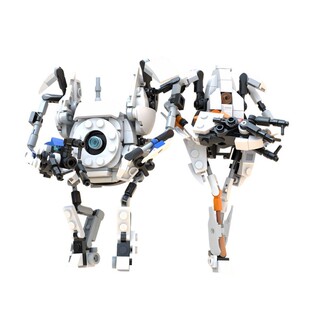 【高砖零件】游戏传送门ATLAS和P-Body‌机器人MOC拼装积木玩具