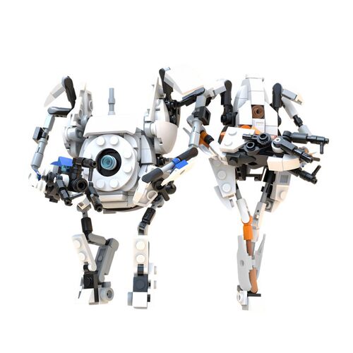 【高砖零件】游戏传送门ATLAS和P-Body‌机器人MOC拼装积木玩具