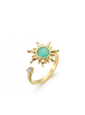 吊坠转动炫目项链可旋转时尚钛钢锁骨链锆石网红网红太阳花女