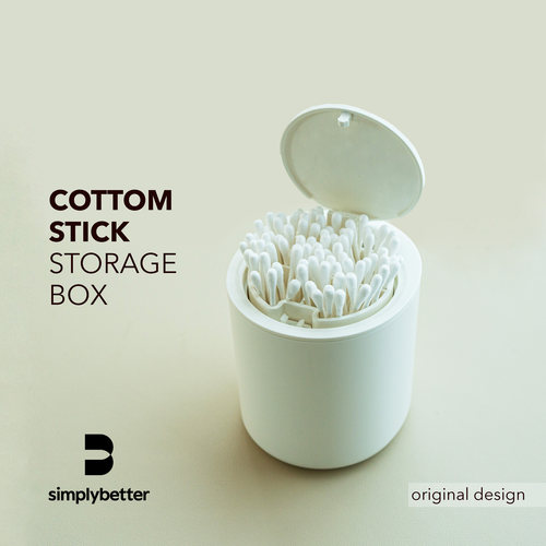 按压式棉签收纳盒简约美学