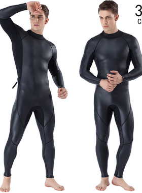 2021新款简约男子3MM潜水服 CR光皮连体透气冲浪服 支持