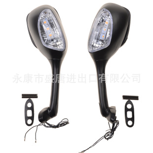转向灯黑色 对替换 GSXR1000 200 侧视镜后视镜带 2005 LED
