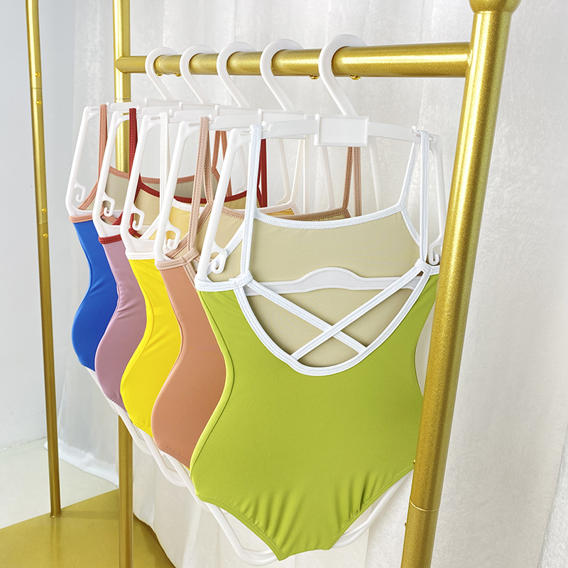 儿童夏季舞蹈吊带拼色考级练功服锦纶女童芭蕾分体蓬蓬裙芥末绿