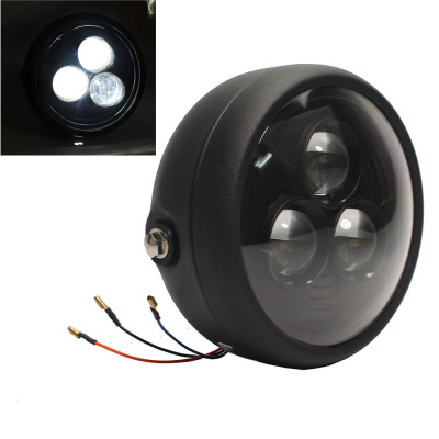 新款 摩托车配件5.75寸led大灯远近光日行灯带光圈哈雷复古前大灯