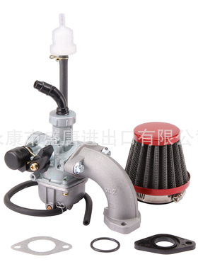 GOOFIT PZ22化油器套装红色适配4冲程50cc-110cc 125cc越野卡丁车