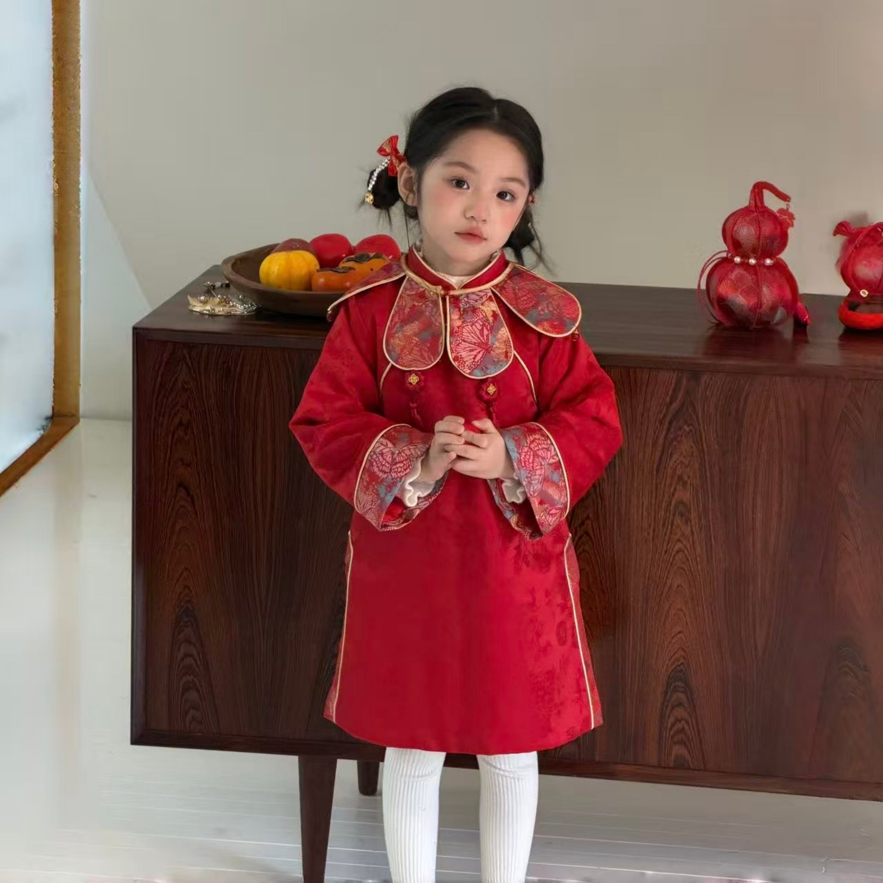 女童复古拜年服汉服旗袍裙