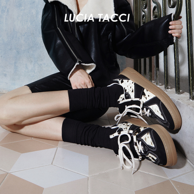 LUCIATACCI短马毛厚底德训鞋