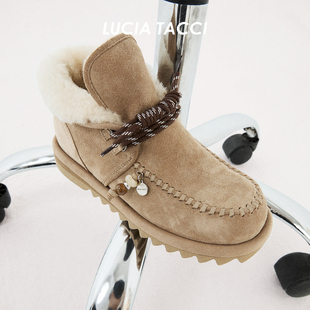 LUCIA TACCI原创设计师｜秋冬经典多材质羊毛翻折保暖雪地短靴女