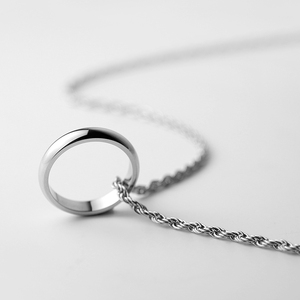 百搭戒指项链两用女款男士毛衣链纯银色精致吊坠个性潮流简约ins