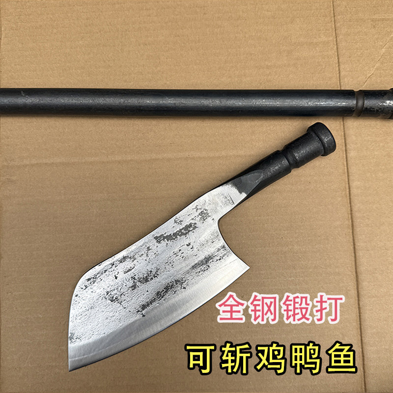 李麻子手工锻打菜刀家用切片切肉超快锋利厨房刀具销钉斩切两用刀