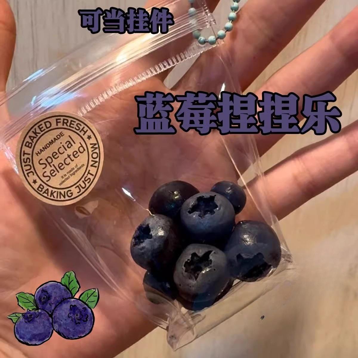 【一袋子蓝莓】高颜值解压仿真蓝莓新款迷你水果捏捏乐粘袋烂泥款