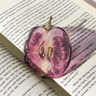 葡萄番茄苹果书签亚克力高级感透明可爱精致学生礼物阅读标记透卡