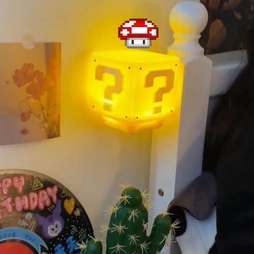 马里奥问好灯号超级玛丽小夜灯