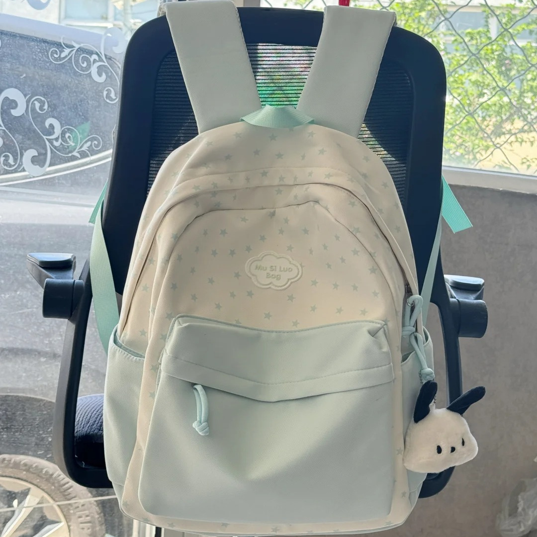 日系ins新款高颜值清新甜美可爱星星背包初高中生轻便旅行双肩包