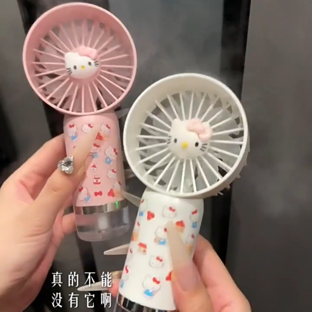 Kity小风扇喷雾手持桌面学生宿舍上课静音充电便携户外降温神器