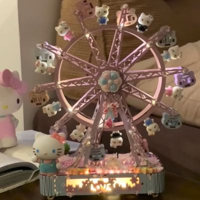 DIY手工拼装彩色旋转KT梦园摩天轮八音盒情人节生日七夕送女友