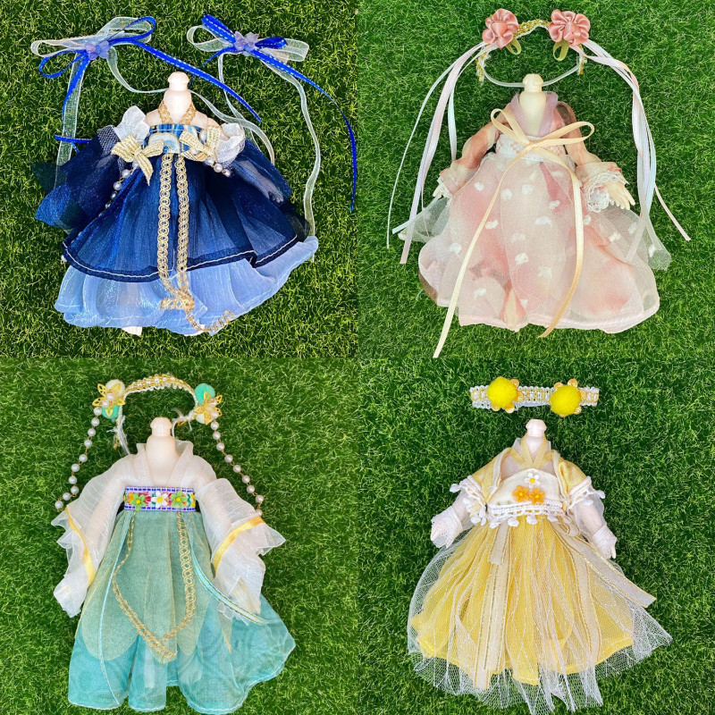 娃衣配件/17厘米洋娃娃衣服古风换装8分bjd12分gsc娃衣连衣裙图片