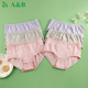 ab内衣 A101 弹力棉中高腰女平角短裤 3条装 女士平脚内裤