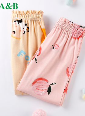 ab内衣夏季新款女童休闲裤宝宝防蚊裤外穿长裤儿童薄款裤子Q320