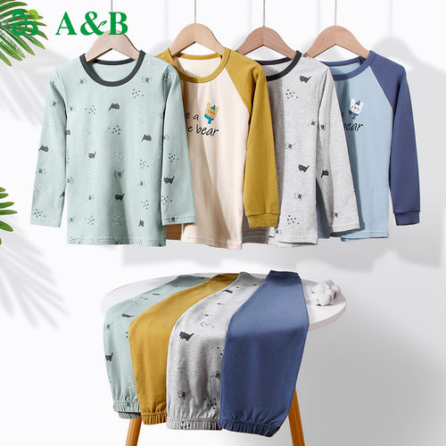 ab长袖精梳棉内衣A＆B刷绒保暖