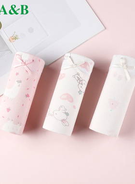 【2条装】ab内衣女童平角裤弹力舒适中大童女宝宝四角短裤F612