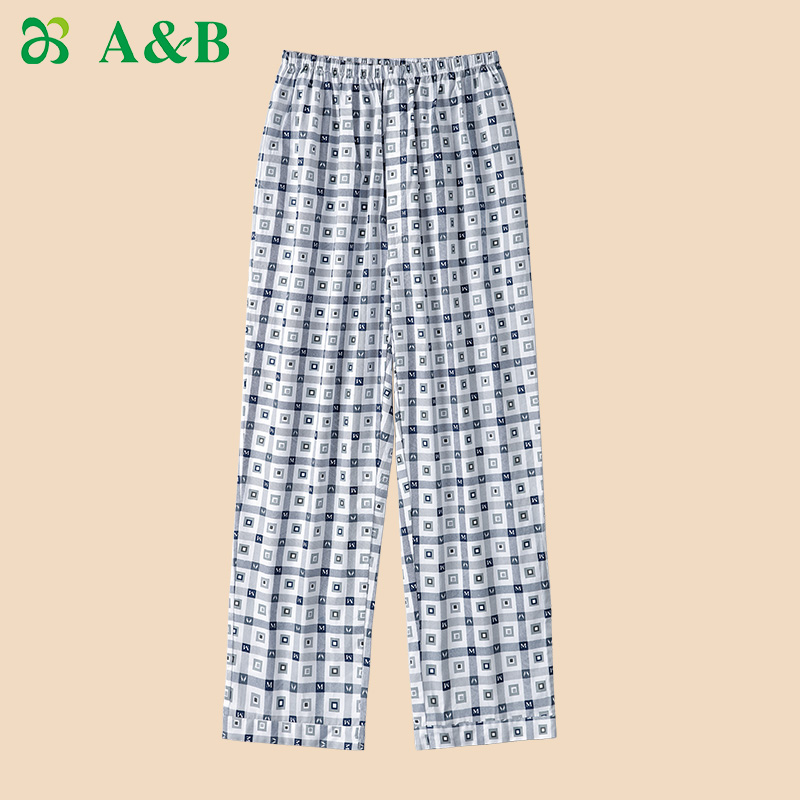 AB内衣梭织纯棉男士家居长裤